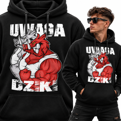 BLUZA Z KAPTUREM NA SIŁOWNIĘ  UWAGA DZIKI